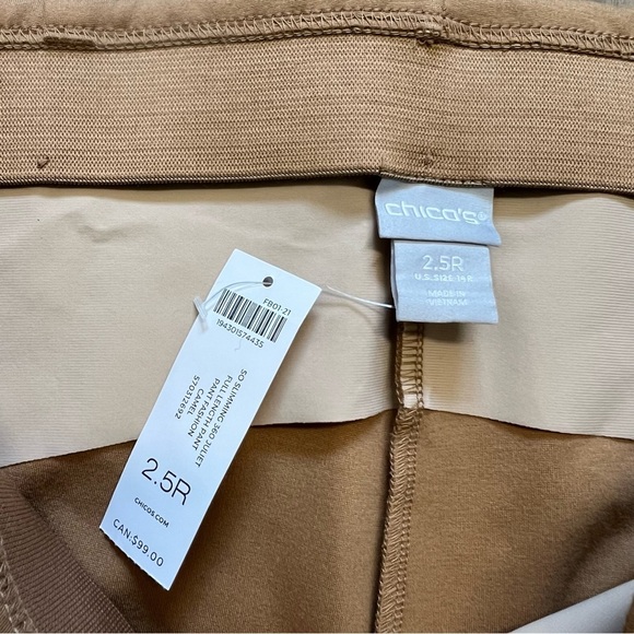 NWT Chico’s Juliet Ponte Trim Detail Tan Slimming Strech Ankle Pants Mid Rise 14 - Picture 6 of 14